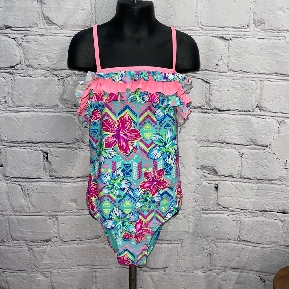 Arizona Hawaiian print one piece swimsuit youth 14/16
